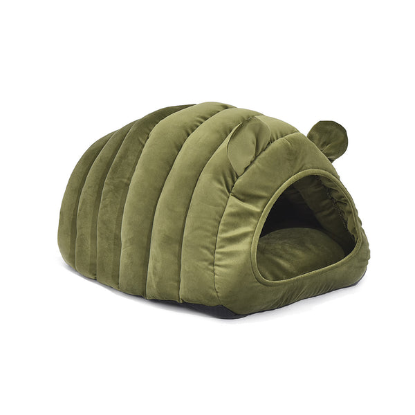  Pet Bed Comfy Kennel Cave Cat Beds Bedding Castle Igloo Round Nest Green M