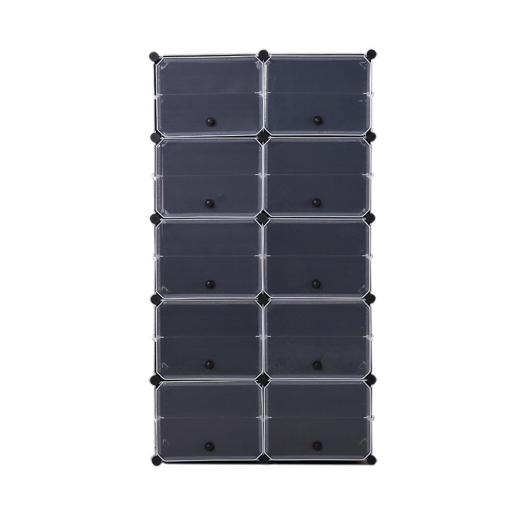 Cube Cabinet DIY Shoe Storage Cabinet Organiser Rack Shelf Stackable 10 Tier