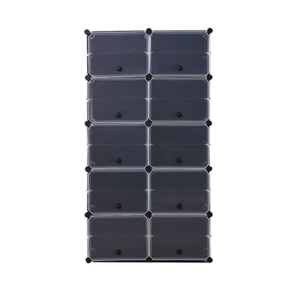 Cube Cabinet DIY Shoe Storage Cabinet Organiser Rack Shelf Stackable 10 Tier