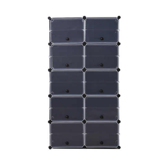 Cube Cabinet DIY Shoe Storage Cabinet Organiser Rack Shelf Stackable 10 Tier