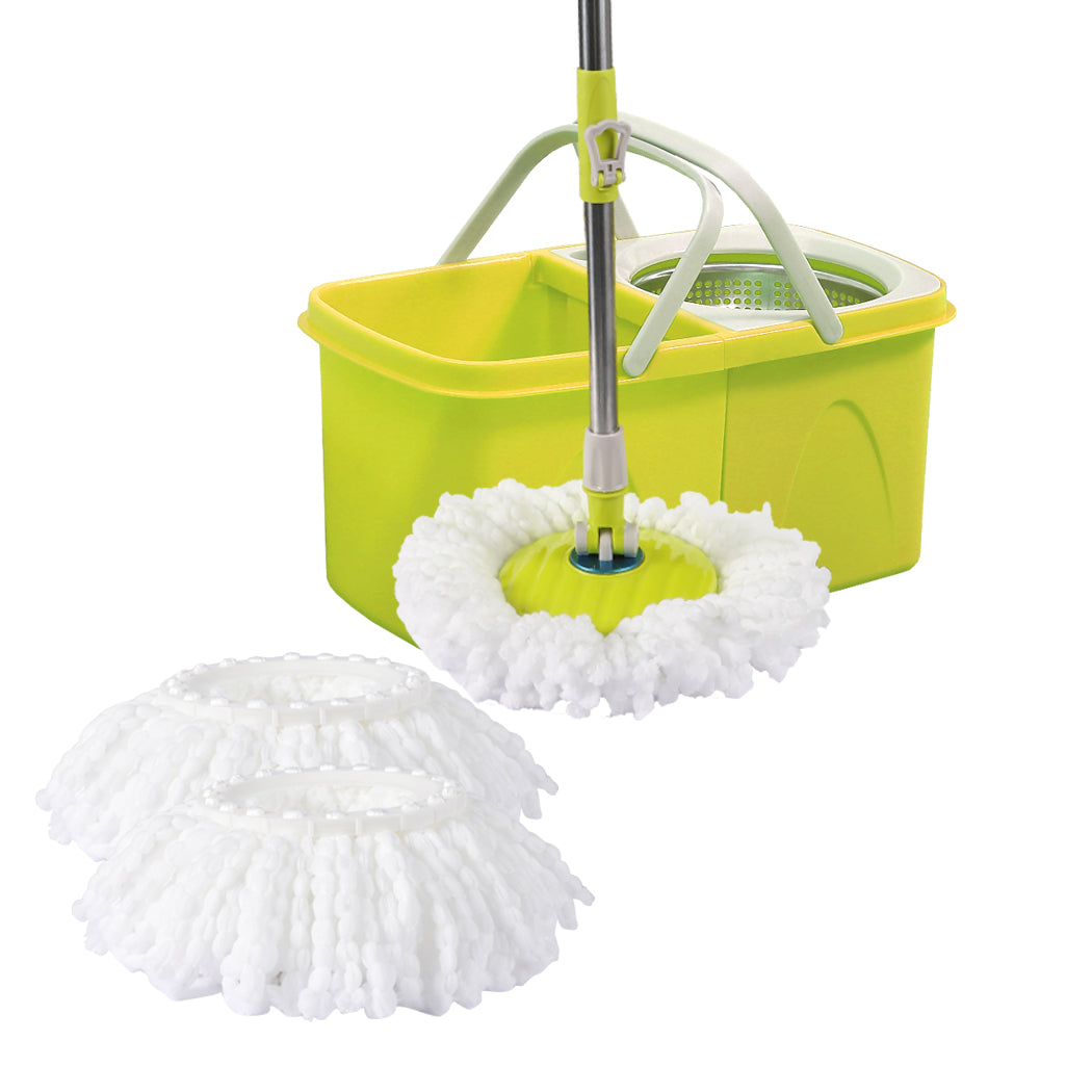 Spin Mop Bucket Set 360° Spinning Stainless Steel Rotating Wet Dry Microfiber AU