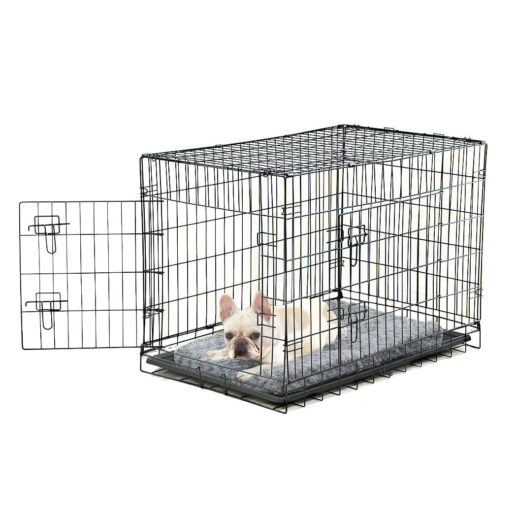 Foldable Metal Carrier Portable Kennel With Bed 36"

