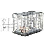 Foldable Metal Carrier Portable Kennel With Bed 36
