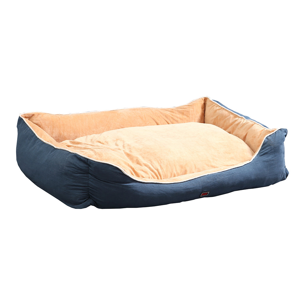 idropship Deluxe Soft Pet Bed Mattress with Removable Cover Size Medium in Blue Colour