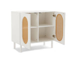 2-Door Accent Cabinet in White/Maple