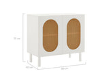 2-Door Accent Cabinet in White/Maple