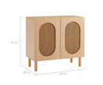 2-Door Accent Cabinet in White/Maple