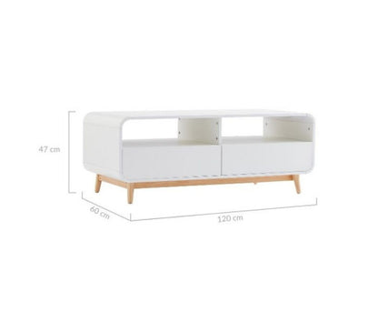 Merlin White Modern Retro Coffee Table