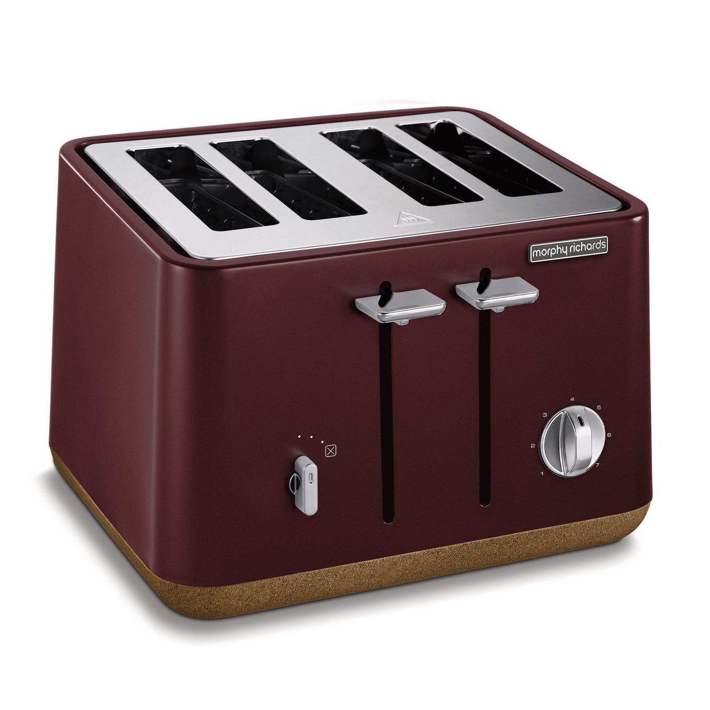 Morphy Richards Aspect 4-Slice Toaster - Maroon with Cork-Effect Trim