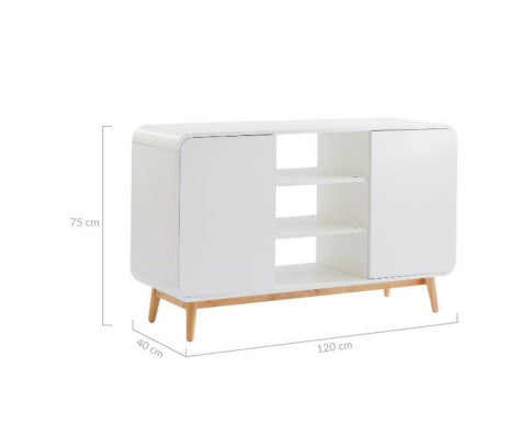 Merlin White Modern Retro Sideboard Buffet Table