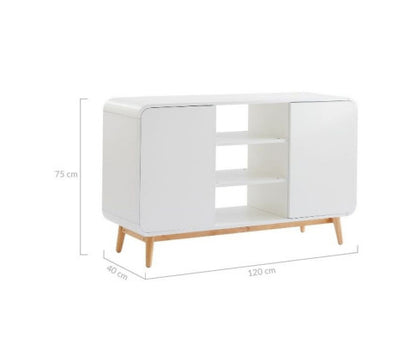 Merlin White Modern Retro Sideboard Buffet Table