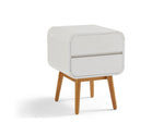 Night Stand with Push to Open Drawers-White