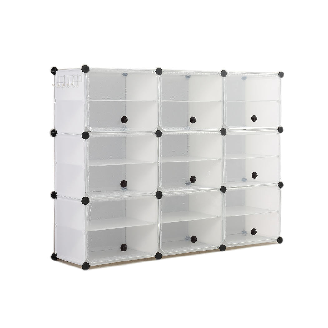 Shoe Cube Cabinet Organiser Shelf Stackable 6 Tier 3 Column