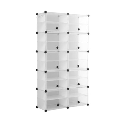 Cube Cabinet DIY Shoe Storage Cabinet Organiser Rack Shelf Stackable 10 Tier