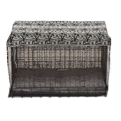 Foldable Metal Carrier Portable Pet Kennel With Bed Cover 48"
