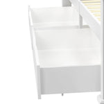 2x Bed Frame Storage Drawers Timber Trundle for Wooden Bed Frame Base White