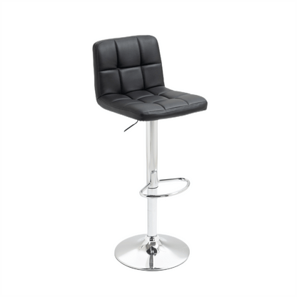 2x Counter Height PU Leather Upholstered Height Swivel Bar Stools -Black