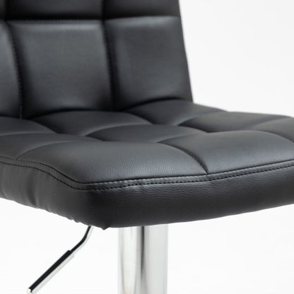 2x Counter Height PU Leather Upholstered Height Swivel Bar Stools -Black
