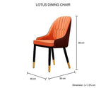 2X Dining Chair Orange Colour Leatherette Upholstery Black And Gold Legs