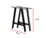 2x Rustic Dining Table Legs 71cm - White/Black