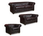 3+2+1 Seater Genuine Leather Upholstery Pocket Spring Sofa Lounge Set In Burgandy Colour