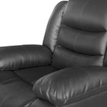 3+2+1 Seater Recliner Sofa In Leather Lounge Couch In Black
