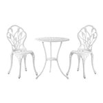3 Piece Outdoor Furniture Setting Chairs Table Bistro Patio Dining Set