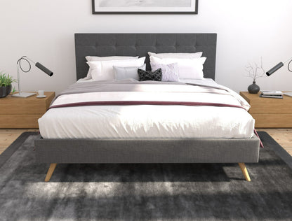 Fabric frame charcoal queen