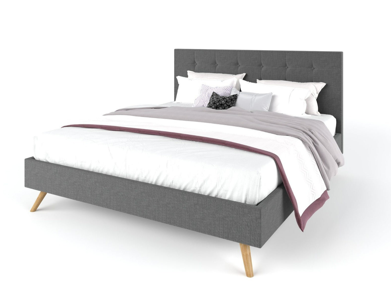 Fabric frame charcoal queen