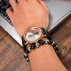 light coloured Ovo X wood watch
