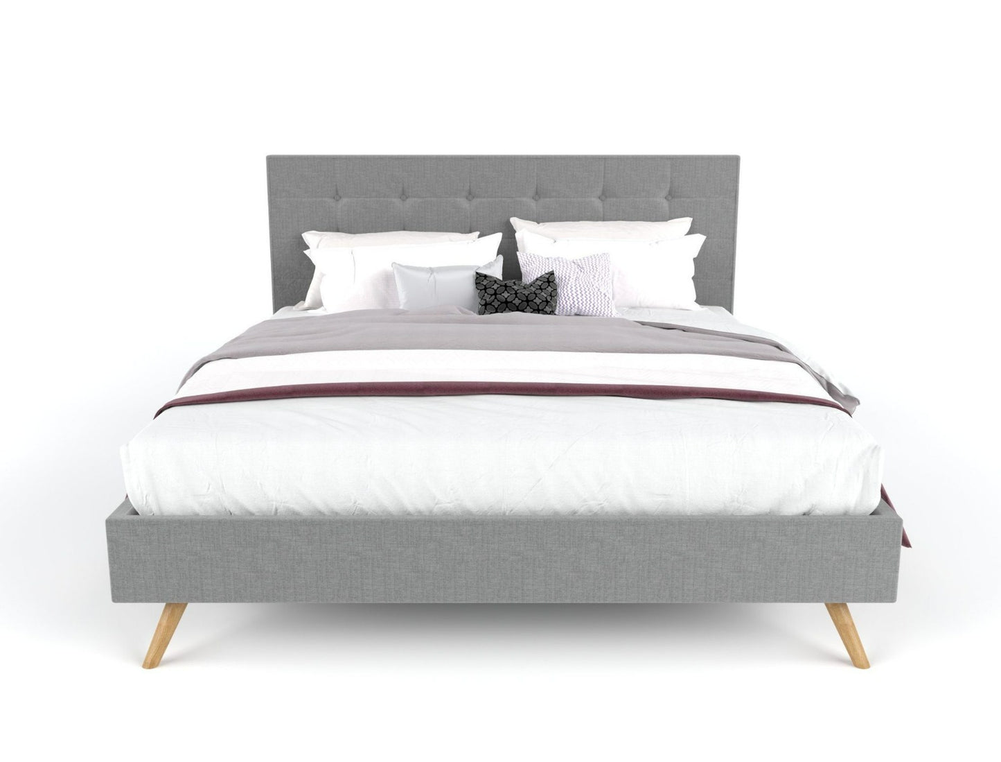 Fabric frame stone grey queen