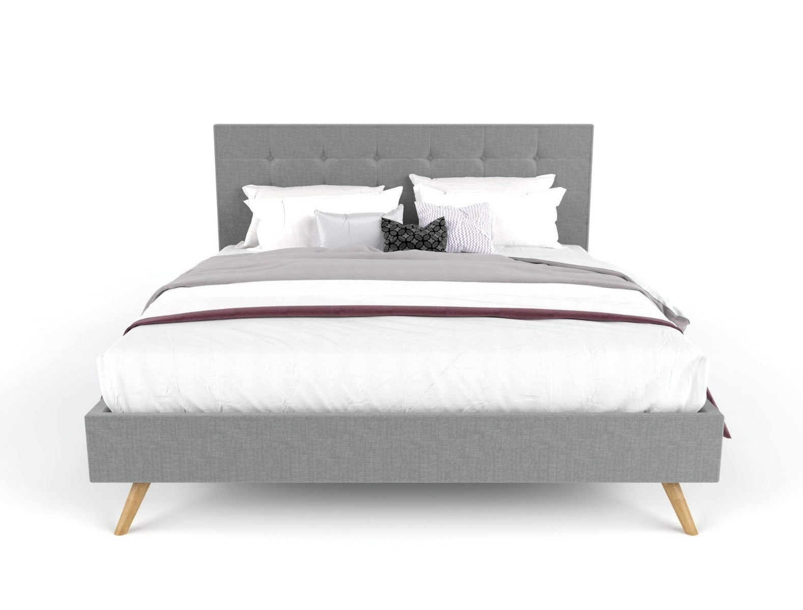 Fabric frame stone grey queen