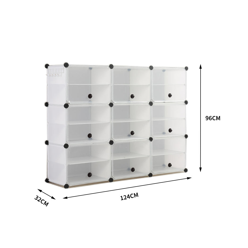 Shoe Cube Cabinet Organiser Shelf Stackable 6 Tier 3 Column