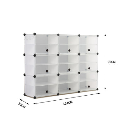 Shoe Cube Cabinet Organiser Shelf Stackable 6 Tier 3 Column