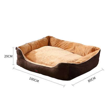 Pet Bed Mattress Dog Cat Pad Mat Puppy Cushion Soft Warm Washable 2XL Brown