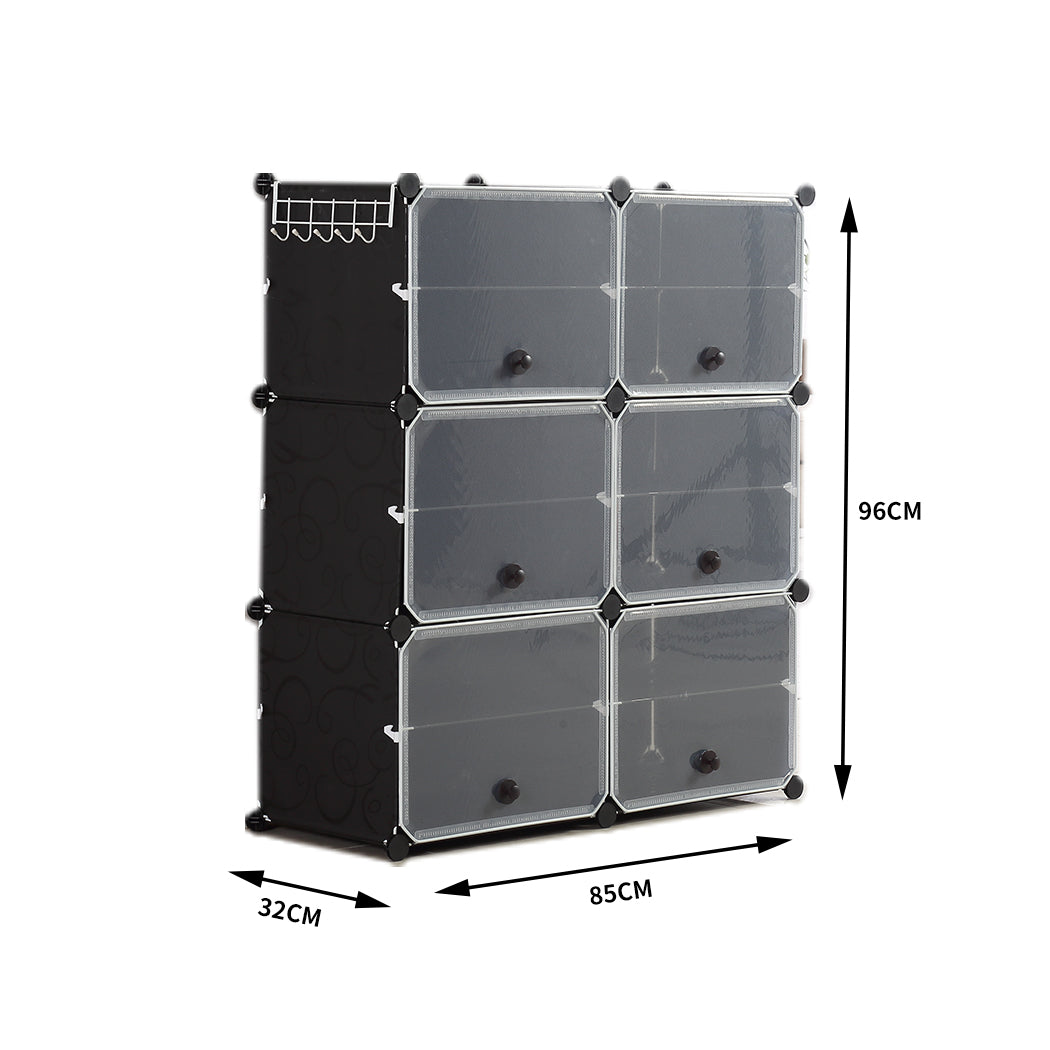 Cube Cabinet DIY Shoe Storage Cabinet Organiser Rack Shelf Stackable 6 Tier