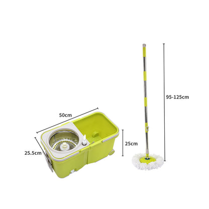 4 Style 360 Spinning Mop Stainless Steel Bucket 2 Free Spin Mop Heads/pads Wheel
