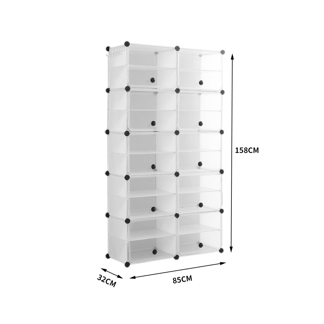 Shoe Cube Cabinet Rack Shelf Stackable 10 Tier
