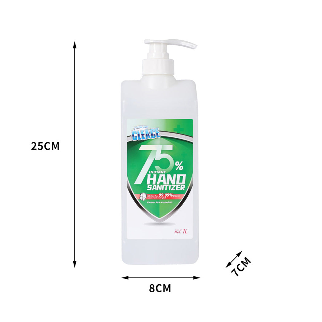 Cleace 1x Hand Sanitiser Sanitizer Instant Gel Wash 75% Alcohol 1000ML
