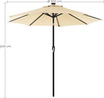 3m Solar Lighted Outdoor Patio Umbrella Beige