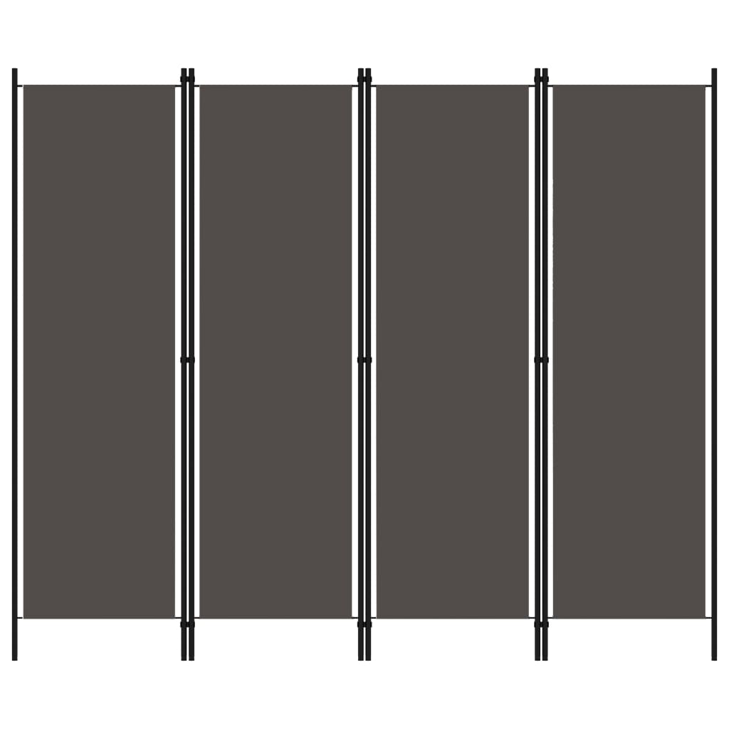 4-Panel Room Divider Anthracite
