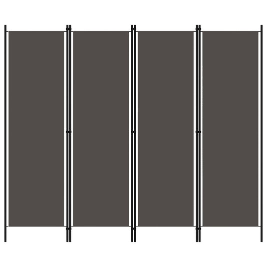 4-Panel Room Divider Anthracite