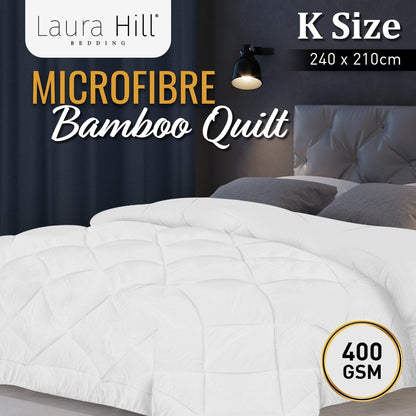 400GSM Microfibre Bamboo Quilt Comforter Doona - King/Queen