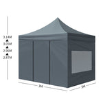 Mountview Gazebo Tent 3x3 Outdoor Marquee Gazebos Camping Canopy Mesh Side Wall