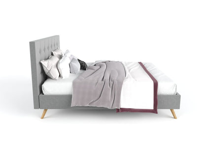 Fabric frame stone grey queen
