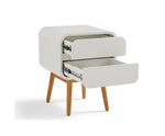 Night Stand with Push to Open Drawers-White