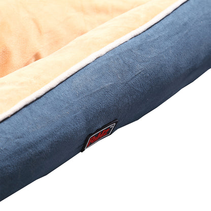 Deluxe Soft Pet Bed Mattress with Removable Cover Size Medium in Blue Colour