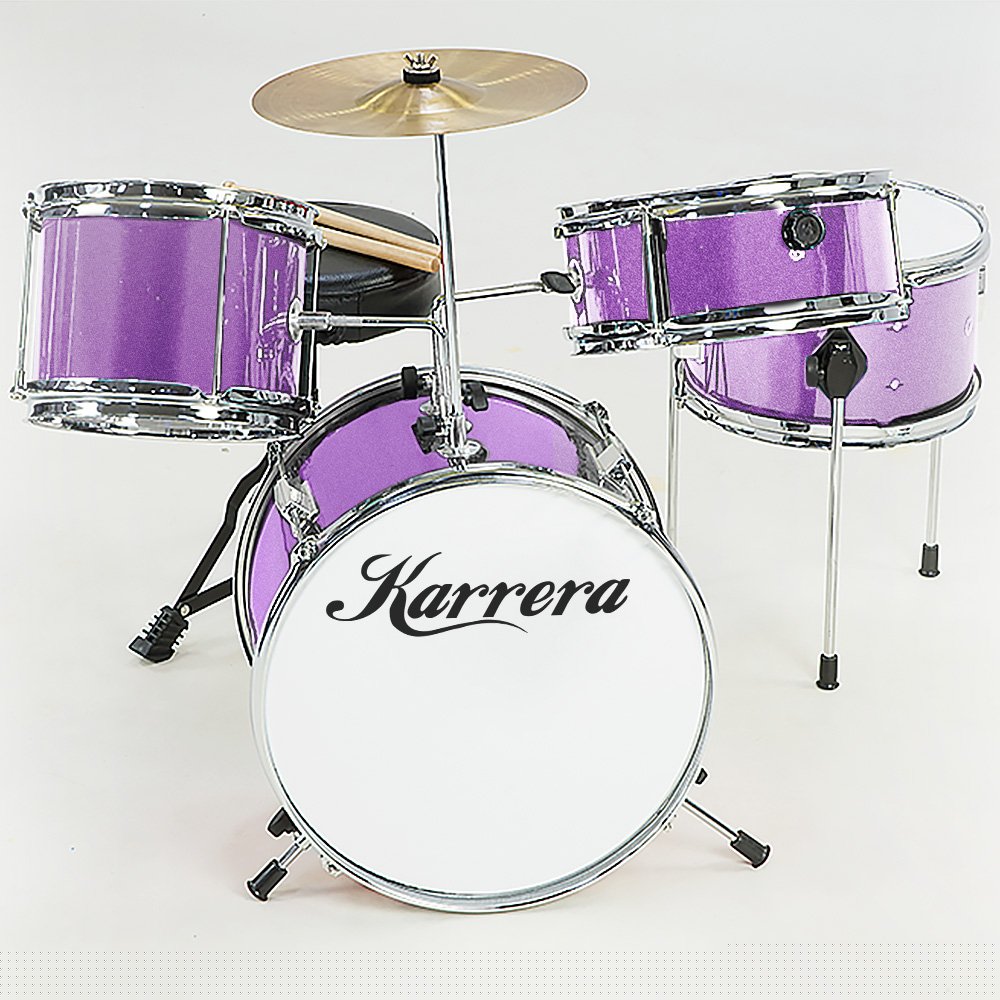 Childrens 4Pc Drum Kit - Purple
