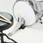 Childrens 4Pc Drum Kit - Silver