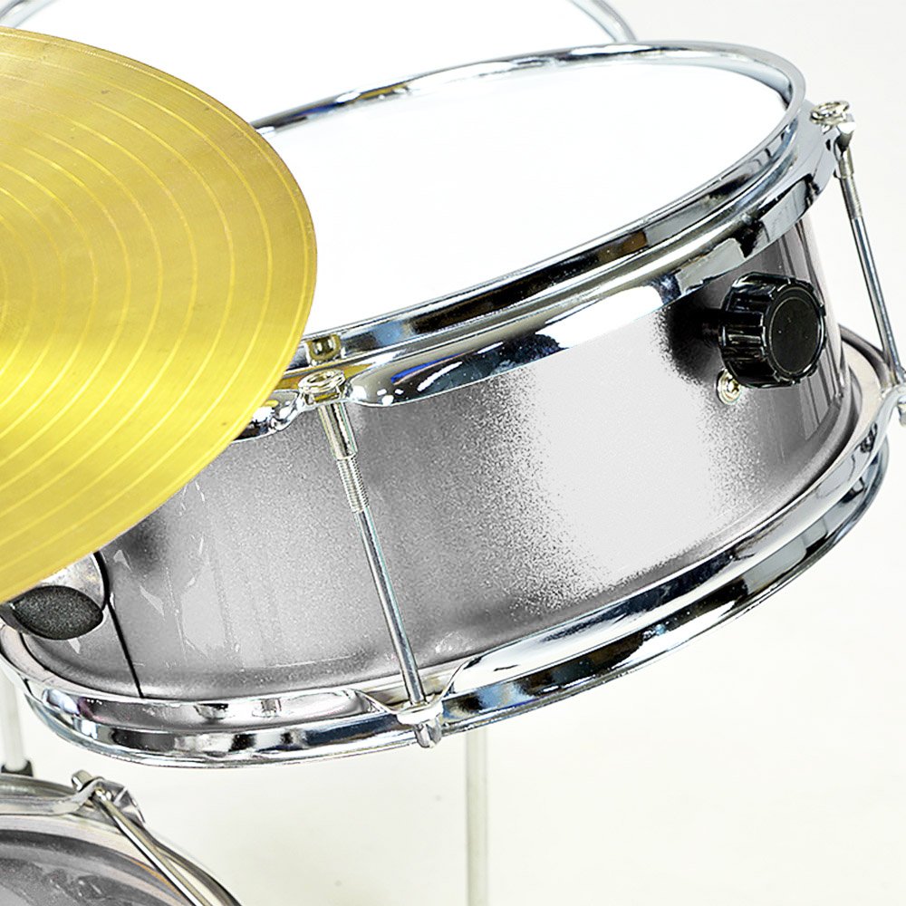 Childrens 4Pc Drum Kit - Silver